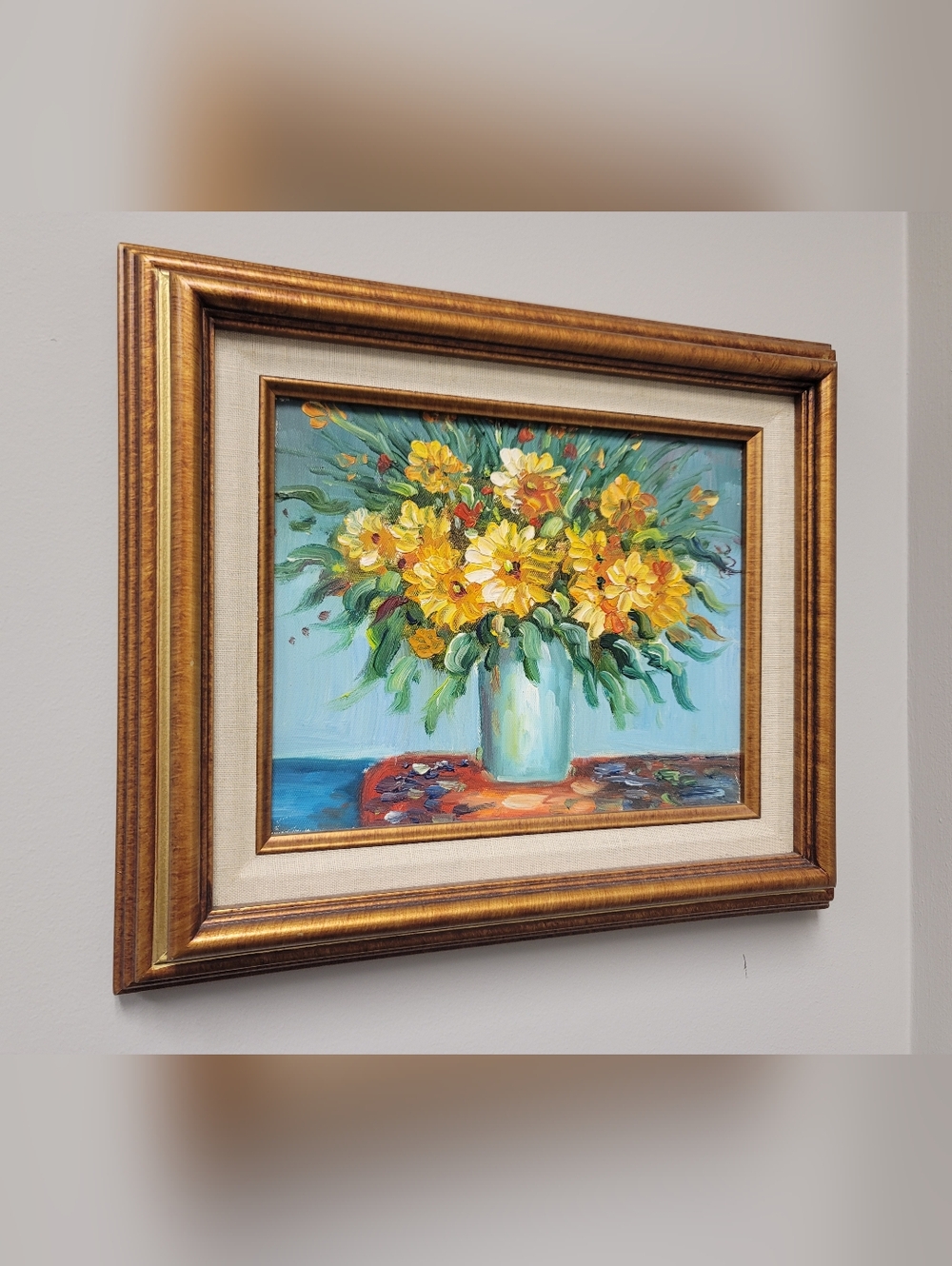 Vintage Framed Flower Painting